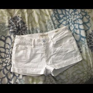 White jean shorts